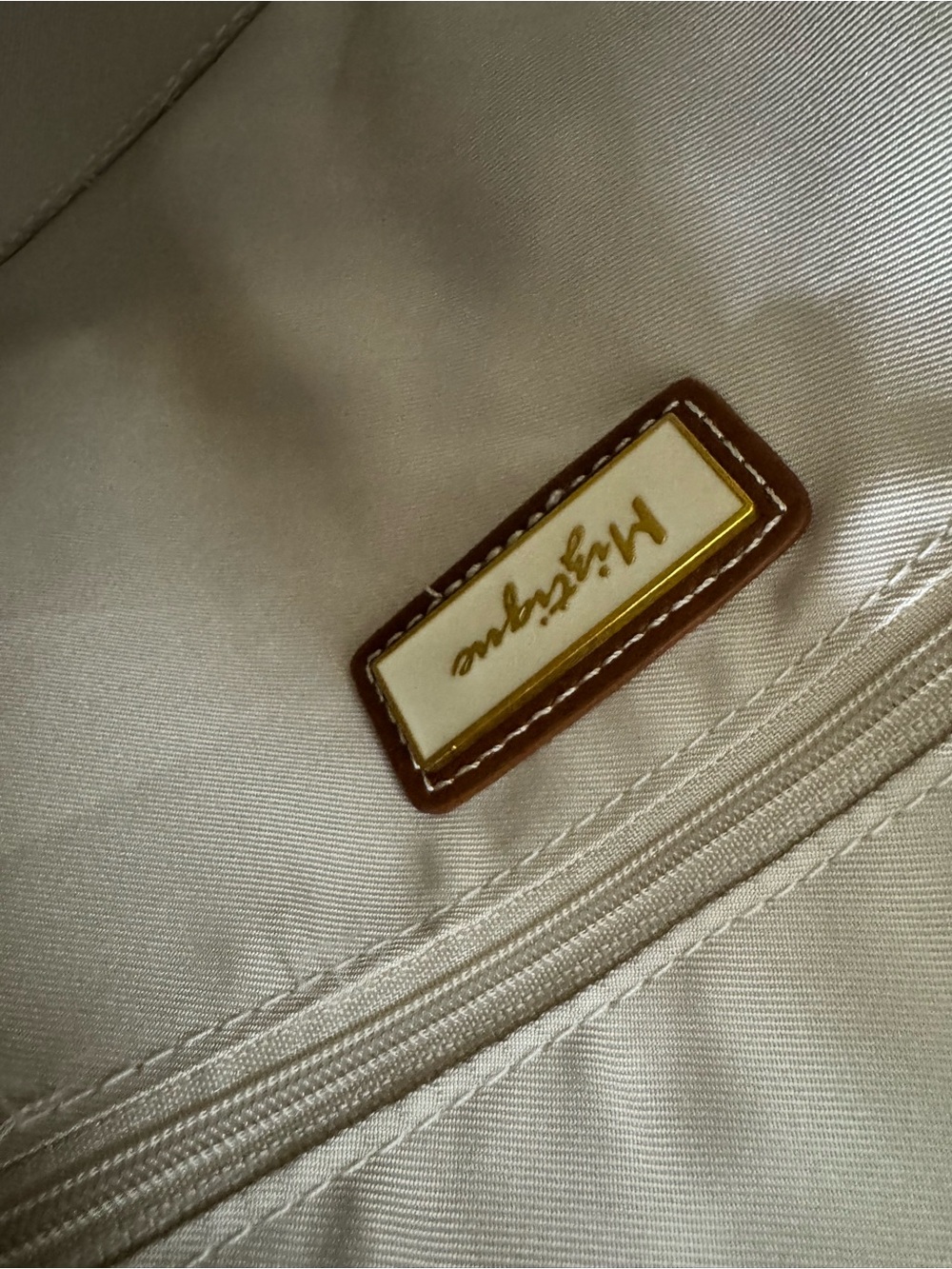 Mystique Boutique Two-Tone Beige & Brown Crossbody Bag - Picture 8 of 10